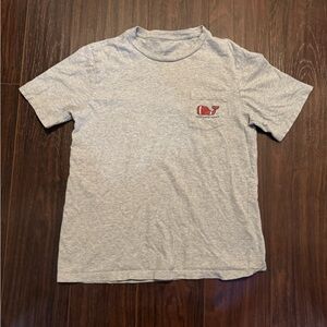 Vineyard Vines Gray T-Shirt with Football Logo